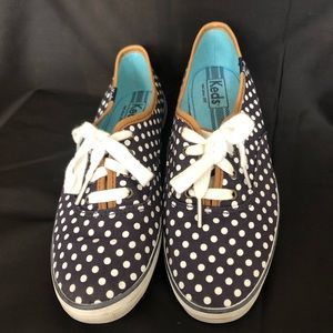 KEDS Women's Navy Polka Dot Sneakers, Size 8